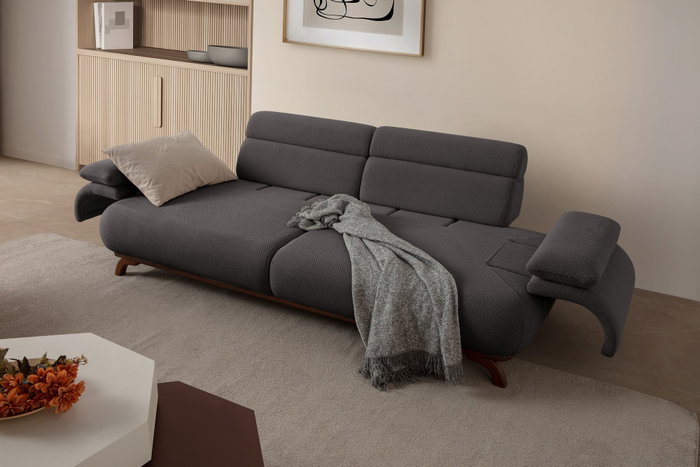 Atelier Del Sofa Bonjo Walnut - Anthracite Sofá de 3 Plazas Atelier Del Sofa Bonjo Walnut - Anthracite Sofá de 3 Plazas